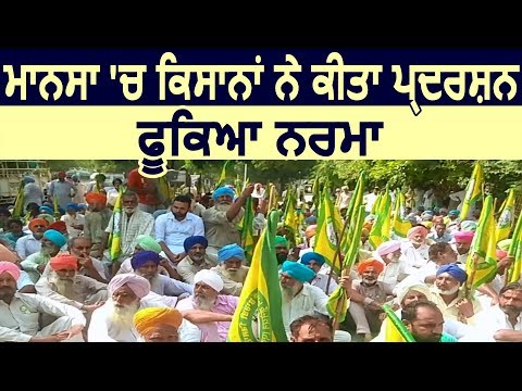 Mansa में किसानों ने DC Office के बाहर फसल जलाकर किया Protest