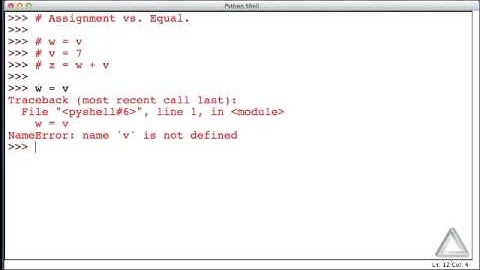Unit 3 Video 2: Assignment vs. Equal