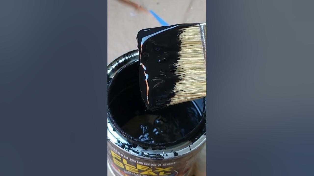 Applying flex seal liquid rubber waterproofing tabletop waterfall