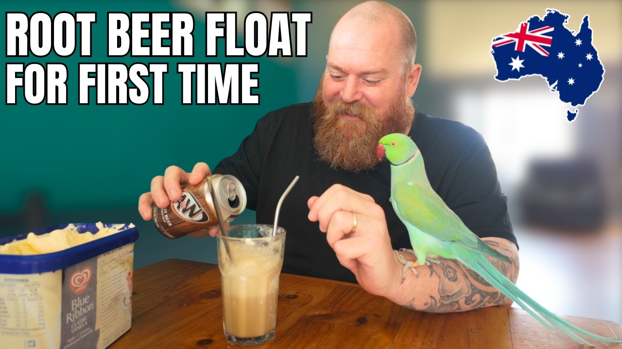Aussie Reacts To Root Beer Float For The First Time