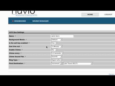 ACD Queue Settings Nuvio Portal