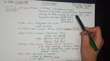 SBI CLERK Day-3 To Do List. Follow it blindly for 50 days and get a job in SBI. Strategy matters.