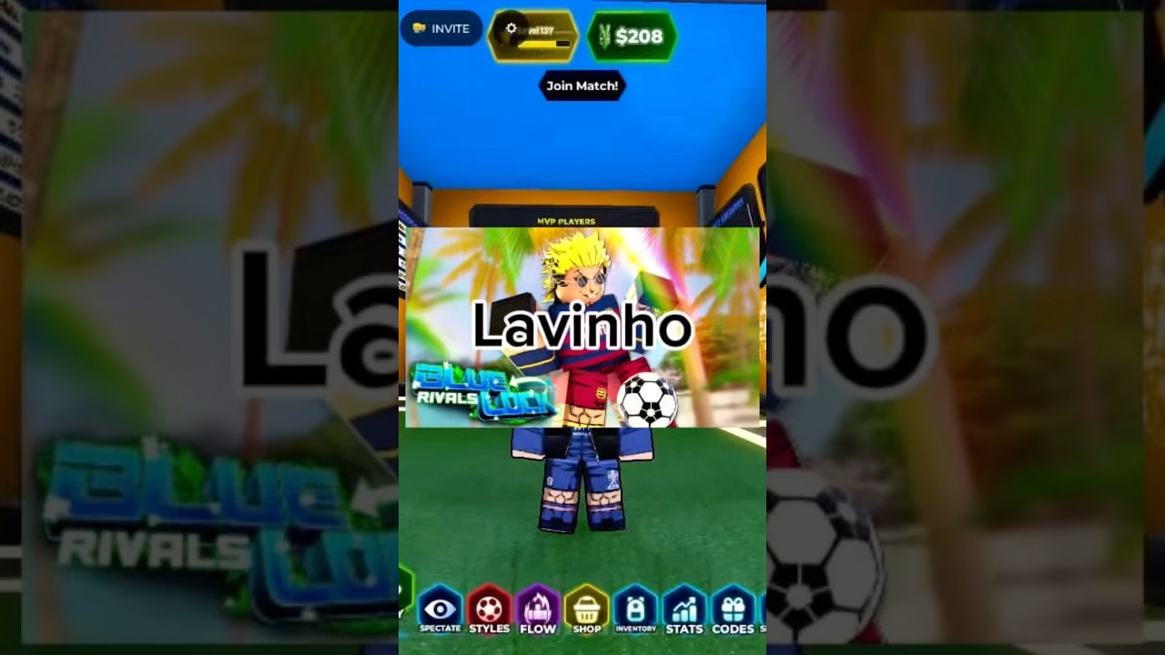 All New Lavinho update codes💥in Blue Lock Rivals 