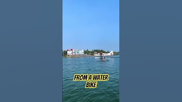 A Float Plane gets very close to us while water biking in Yellowknife