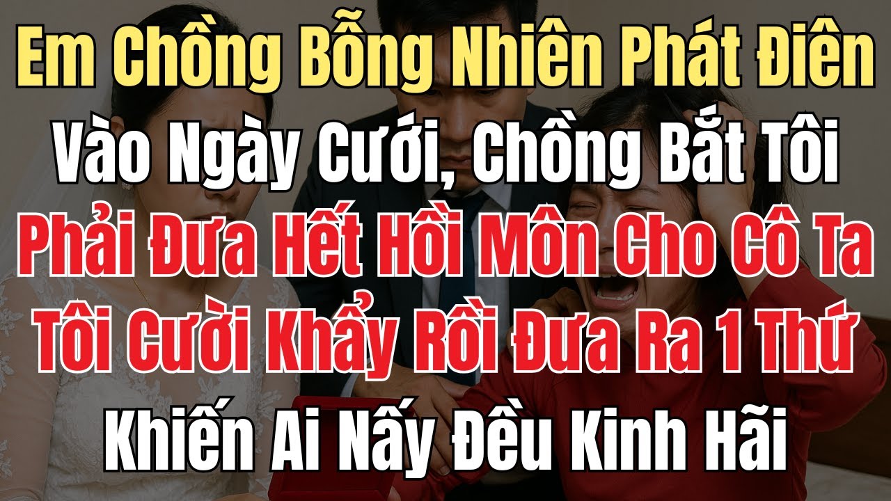 Em Chồng Bỗng Nhiên Phát Điên Vào Ngày Cưới, Chồng Bắt Tôi Phải Đưa Hết Vàng  Hồi Môn Cho Cô Ta...