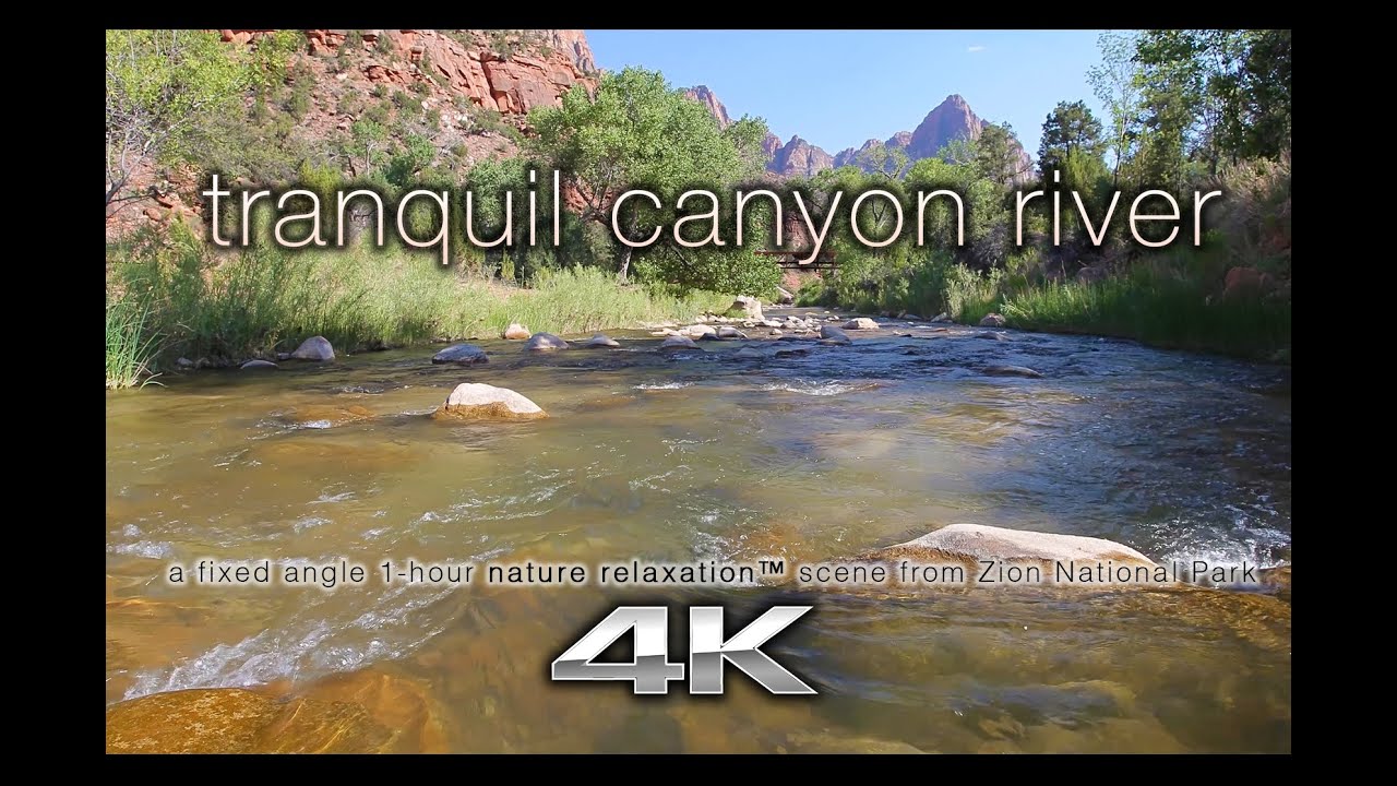 healing touch 4K Nature Scene: Tranquil Zion Canyon River Flowing | 1 HR Nature Relaxation™
