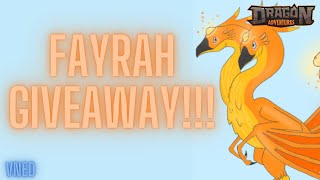 -Closed- Fayrah Giveaway Wdave Playz Roblox Dragon Adventures -Vned-