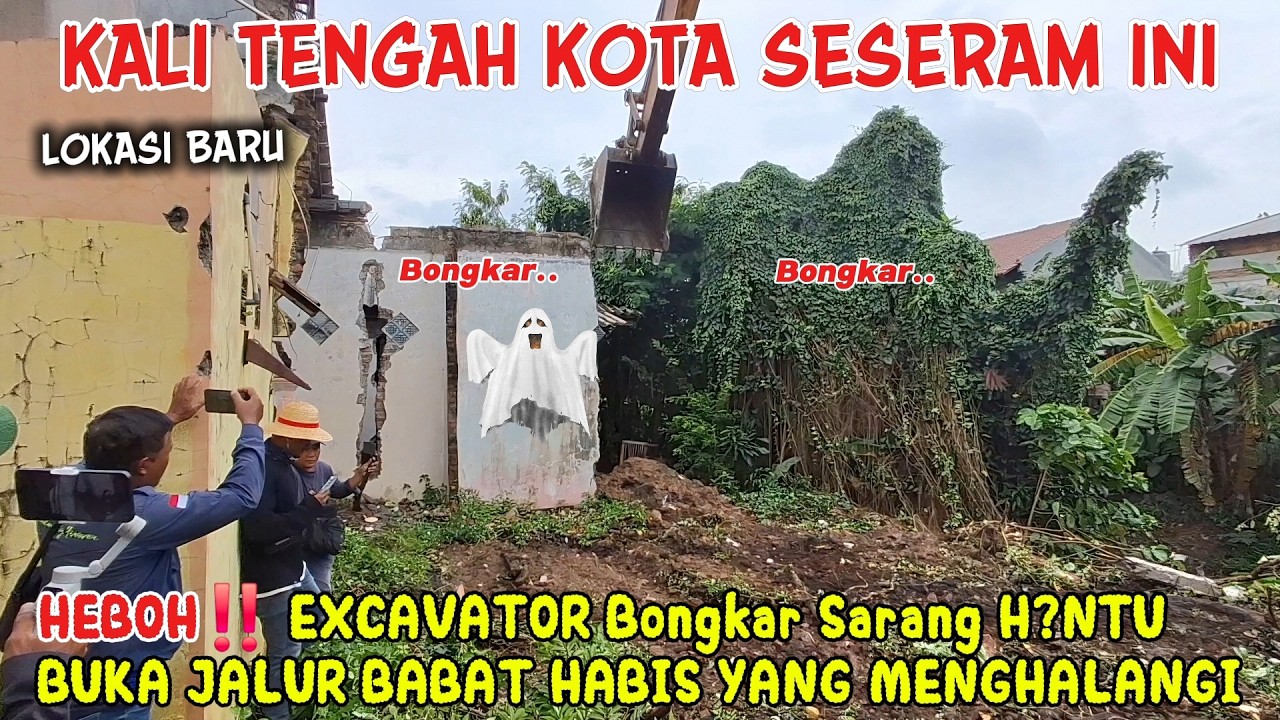 HEBOH‼️ EXCAVATOR BUKA JALUR TANPA RAGU BABAT HABIS POHON ANEH ATAP RUMAH SAMPE TERBANG