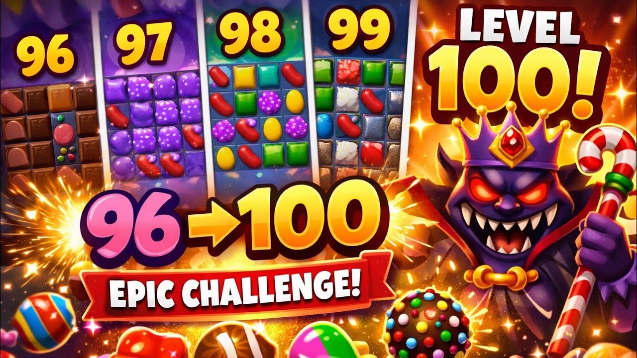 Candy Crush 96 to 100 | Sweet Victory Challenge 🍭✨