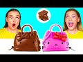 チョコレートの食べ物 vs 本物の食べ物のチャレンジ | 面白いシチュエーション そして失敗する TeenTeam Challenge