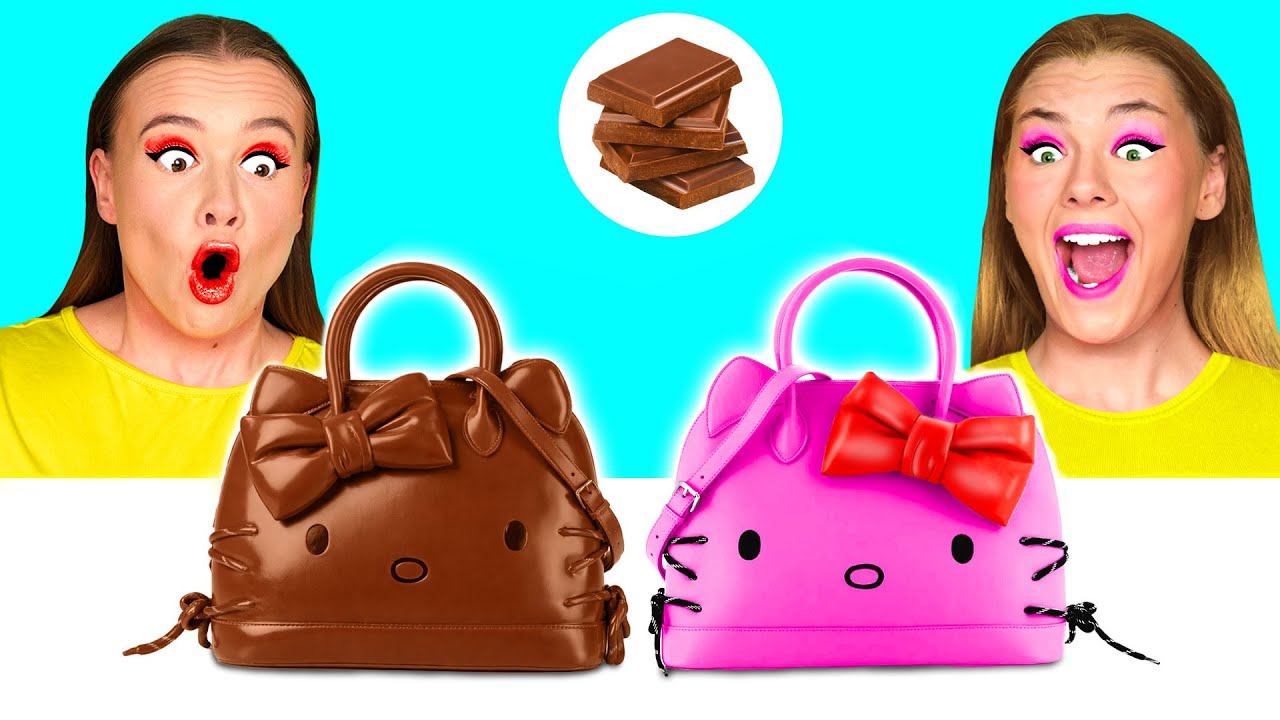 チョコレートの食べ物 vs 本物の食べ物のチャレンジ | 面白いシチュエーション そして失敗する TeenTeam Challenge