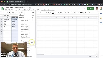 Tech Tip 61 - Remove White Space or Leading Space from cells in Google Sheets