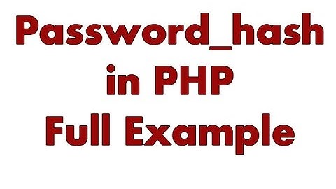 How to encrypt password using password_hash function in php