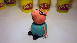 Как слепить папу Свина из пластилина Плей До. How to make a daddy Pig of Play-Doh.