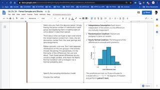 AP Stats U6 Ch  24   Paired Samples and Blocks