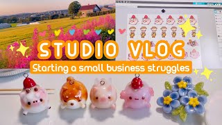 STUDIO VLOG 2 🌼| Making + Packaging orders | Cozy conversation