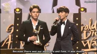 [ENG SUB] HD 160121 Leeteuk and Kangin Award speech - GDA Disk Bonsang Super Junior
