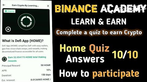 Binance Home Quiz | Binance Learn & Earn Tutorial | How to participate 