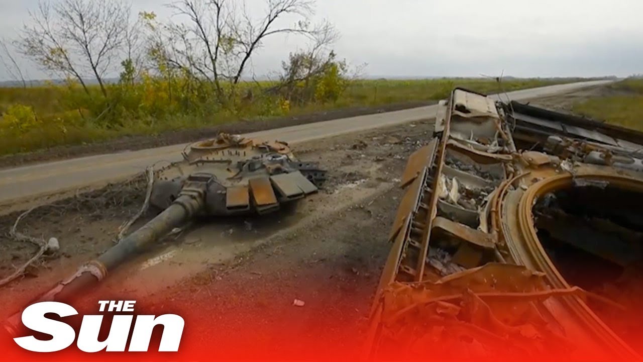 Wrecked Russian tanks litter Kharkiv and as Ukraine expels