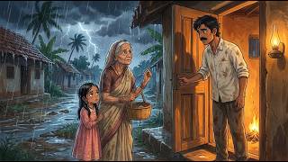 1990s Rainy Indian Village Life 🌧️ | Grandma & Little Girl Miss the Last Bus | Ghibli Style ASMR