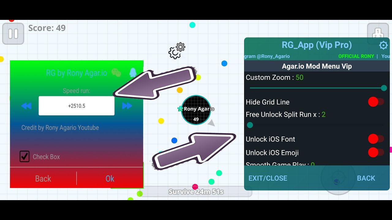 AGAR.IO 2.15.0 MOD MENU APK, Macro & Zoom - Ios Font (Agario Mobile) 