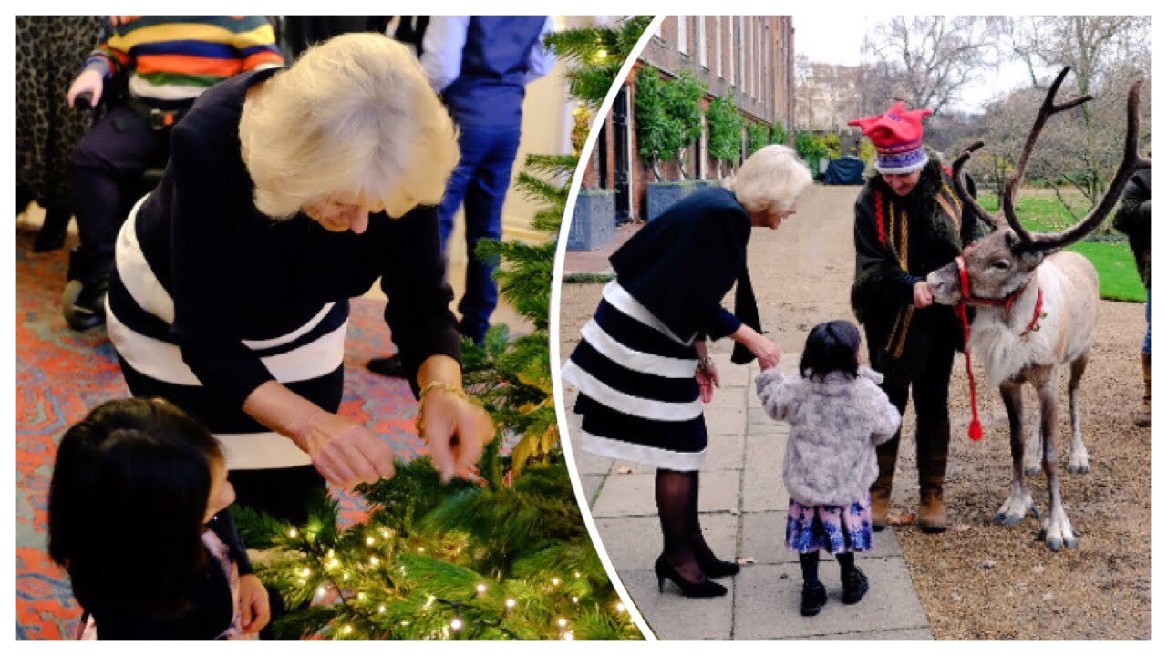 Festive Duchess Of Cornwall Helps Children Decorate Clarence House Christmas Tree 2018