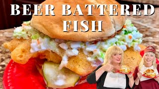 Crispy BEER BATTERED Fish Sandwich Recipe  (GREAT for Fish and Chips!)