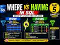 WHERE vs HAVING in SQL | GROUP BY &amp; Functions Explained #sql #mysql #dataanalyst