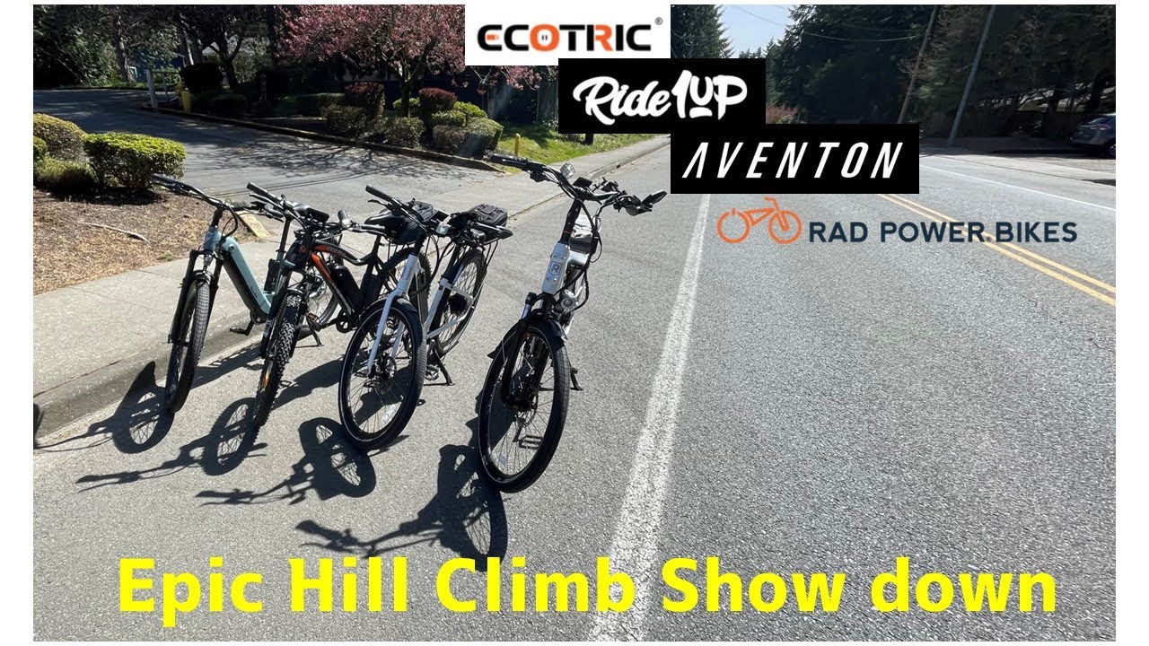 Who wins eBike Hill Climb Challenge?  RadCity 5 Plus, Ride1Up 700, Aventon 500 or Ecotric Leopard