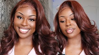 Havana Brown ?? Outre Perfect Hairline Synthetic Lace Front Wig - Evona | Review + Install