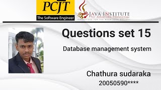 java institute for advanced technology | database management system | question set 15