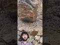 Excavator Pushes Giant Rock Like It's Nothing #heavyequipment #machinepower #shortsfeed #shorts