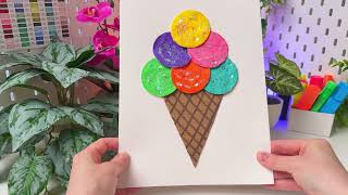 Turning Cotton Pads Into a Sparkly Ice Cream DIY! 🍦✨