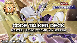 7-0 Streak! Master 1 Rank Code Talker Deck (April 2024) - Yu-Gi-Oh! Master Duel