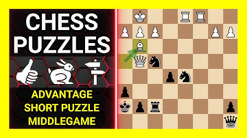 Chess Puzzles to Practice. Themes: Advantage, Short puzzle, Middlegame. Learn Chess
