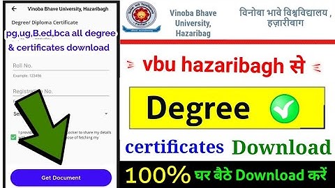 vinoba bhave university degree certificate download online, vbu hazaribagh degree download online