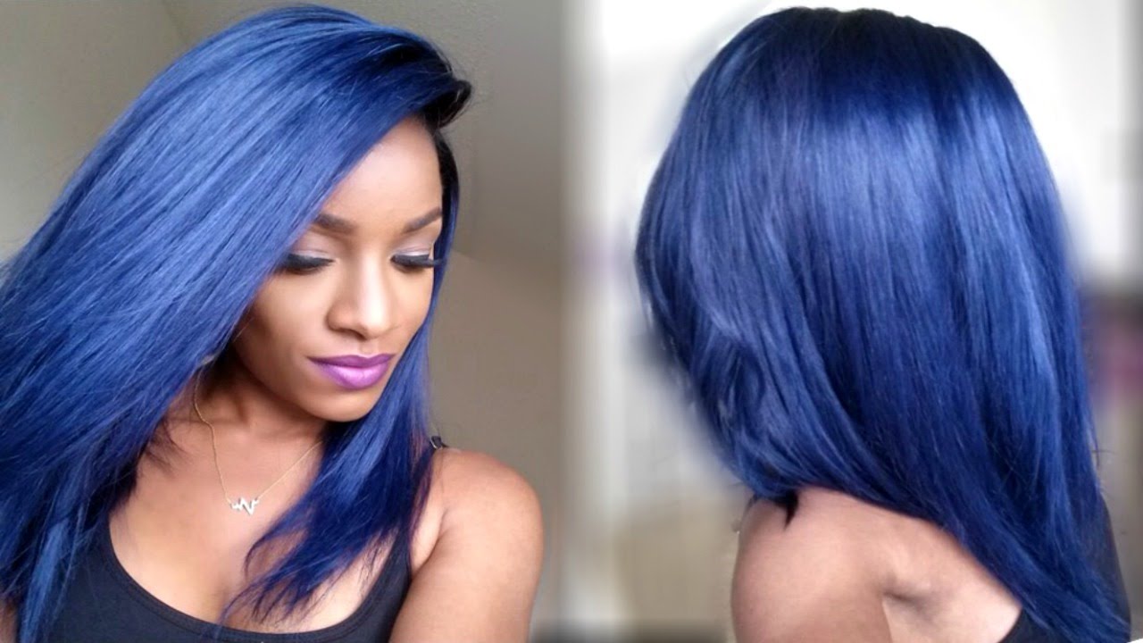 Dark blue bob hair with highlights - wide 6