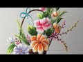 Hand Embroidery - Embroider A basket of beautiful flowers for your loved ones