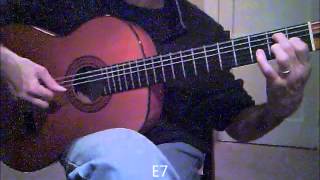 Samba exercise based on chord changes of Samba da Rosa (slow demonstration)