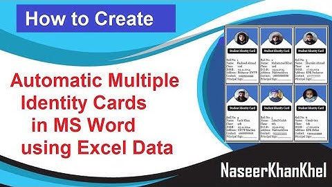 How to Create Automatic Multiple ID Cards in MS Word using Excel Data