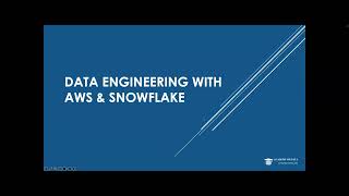 AWS Data Engineering +Snowflake Demo by TalendTechSolutions