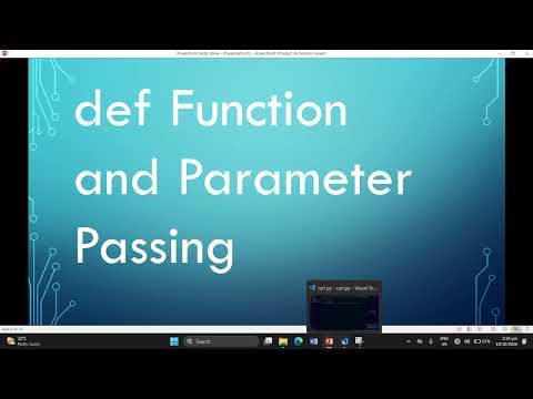 def Function and Parameter Passing