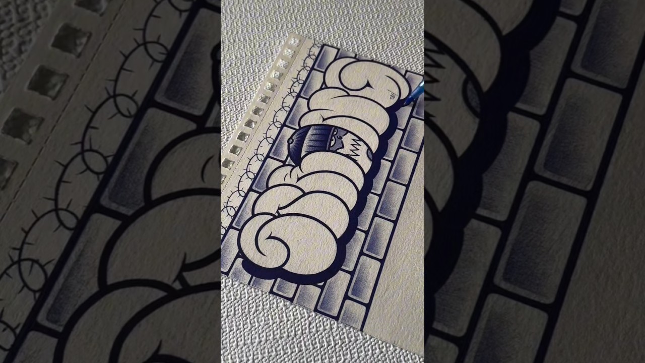 ГРАФФИТИ С СИНЕЙ РУЧКОЙ 😳 