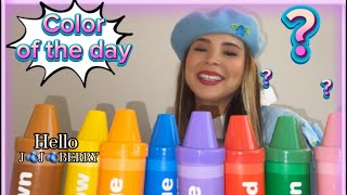 Learn COLORS with SURPRISE Purple Crayon | Educational color of the day | English, Spanish, ASL