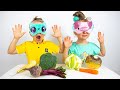 Gaby y Alex aprenden nombres de verduras para niños.