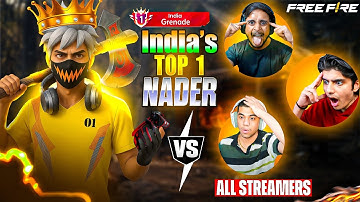 1 GreNade King VS All Streamer 🤯 Nobody Survived My Nade Attack 💀🔥 - Garena free fire Max 