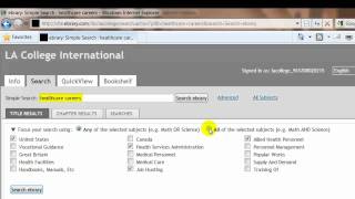 Complete an eBrary Advanced Search BC116a 2010 Wk 6 Rd 3 Video Byte