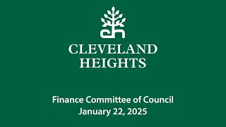 Cleveland Heights Finance Committee January 22, 2025