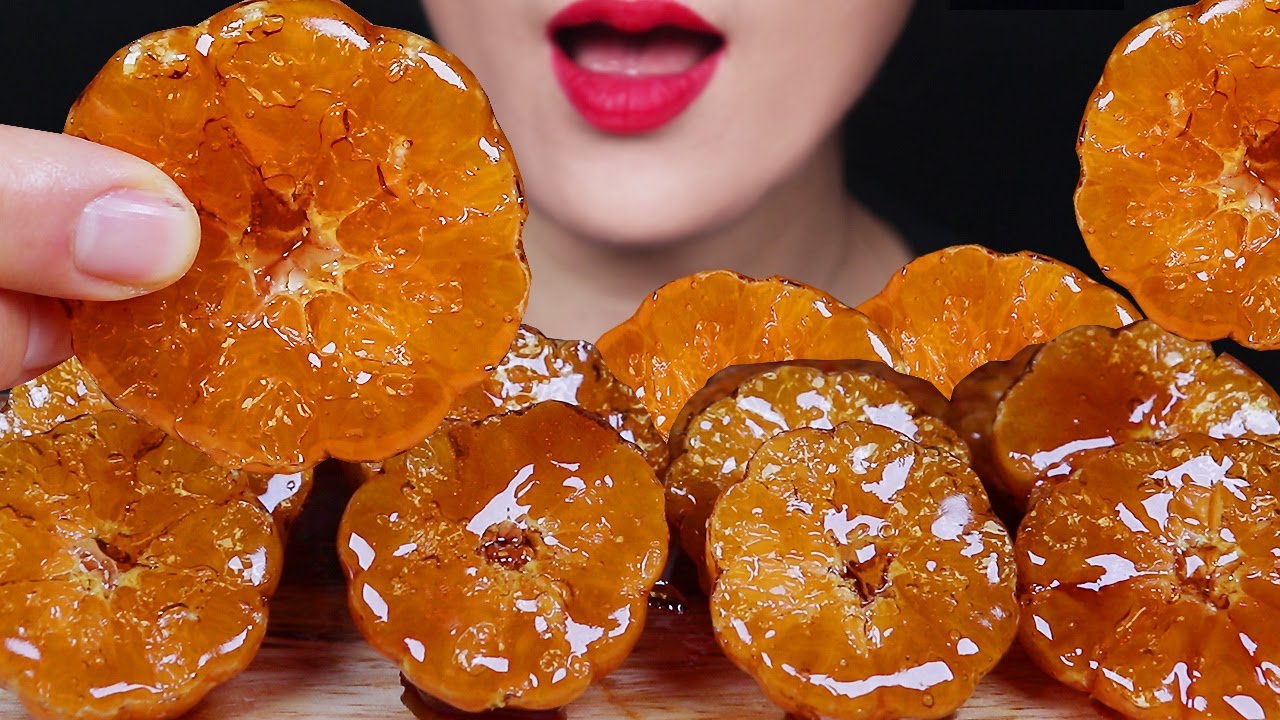 ASMR Tanghulu Candied Fruits Tangerine 귤 탕후루 🍊  리얼사운드 먹방 Mukbang Kẹo trái cây フルーツ飴