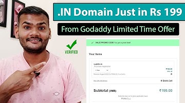 Register .IN Domain Just in Rs 199 From Godaddy | Limited Time Offer 🔥